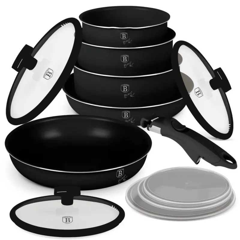 Zestaw garnków 12el. z odpinaną rączką BerlingerHaus Matte Black Collection BH-8248