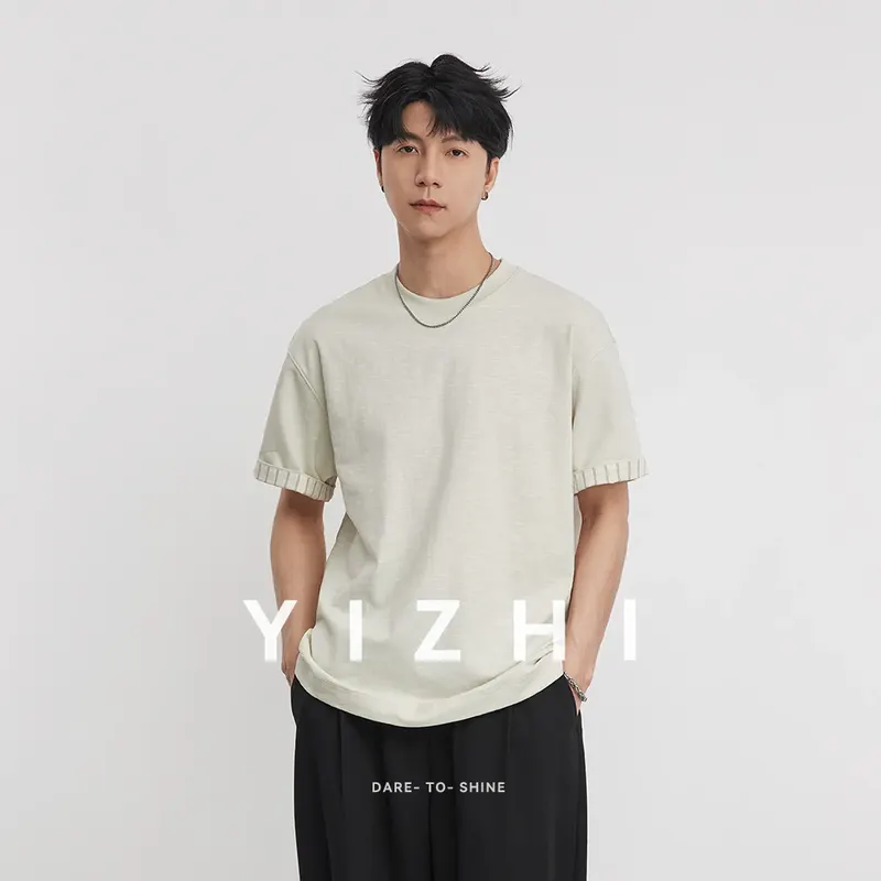 Fashion Short-sleeved T-shirt Men's Summer 2026 New Round Neck American Casual Bottoming Men's T-Shirt Top