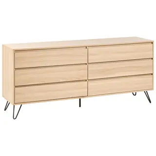 Komoda 6 szuflad CARDIGAN Jasnobrązowy