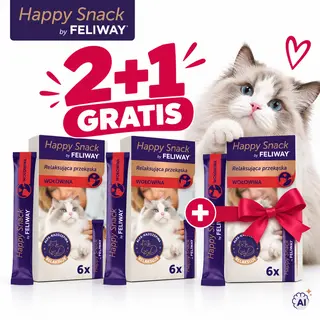 CEVA Happy Snack by Feliway Wołowina - przysmak dla kota - 2x(6x15g) + 1x(6x15g) GRATIS!