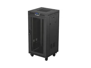 Lanberg Szafa instalacyjna rack stojąca 19" 24U 600x600 czarna drzwi perforowane LCD (Flat pack) V2