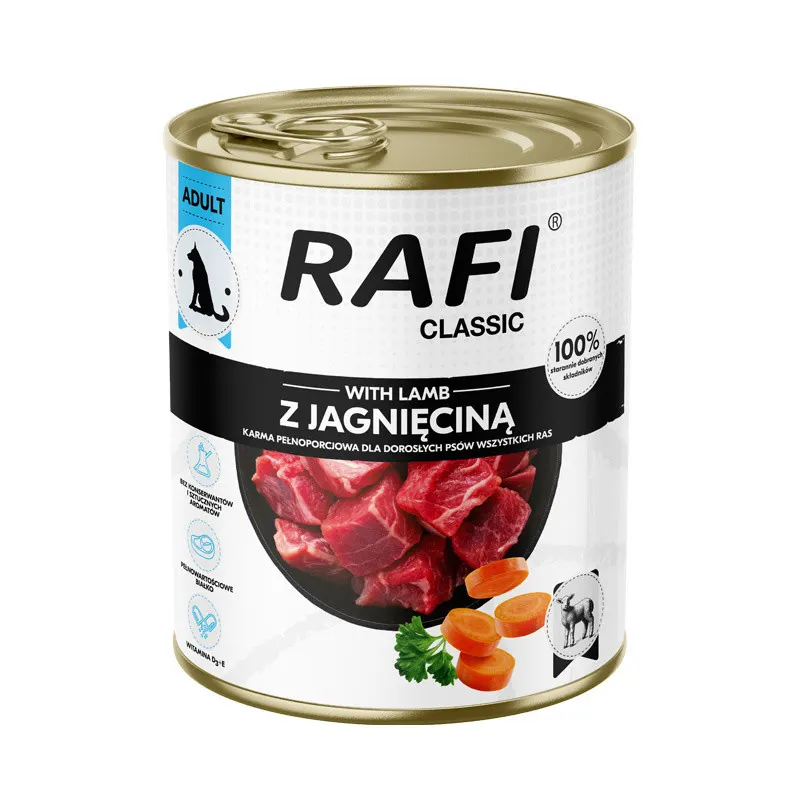 RAFI Classic z jagnięciną - mokra karma dla psa - 800g