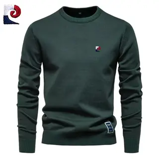 New men's high-quality long sleeved knitted sweater pullover for autumn and winter fashion, casual, warm and versatile top