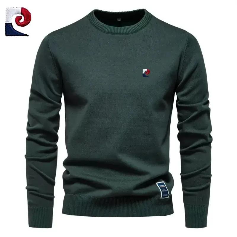 New men's high-quality long sleeved knitted sweater pullover for autumn and winter fashion, casual, warm and versatile top