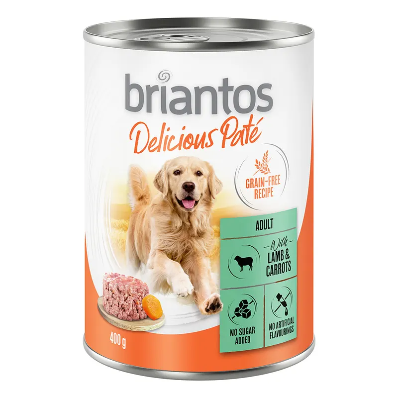 Briantos Delicious Paté, pojedyncza puszka, 1 x 400 g - Jagnięcina i marchew