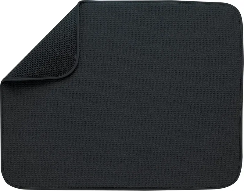 S&T INC. Absorbent, Reversible XL Microfiber Dish Drying Mat for Kitchen, 1