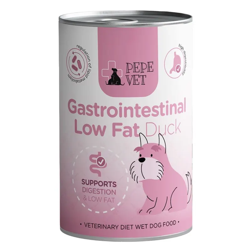PAKA ZWIERZAKA Pepe Vet Gastrointestinal Low fat Mono Duck - mokra karma dla psa - 400g