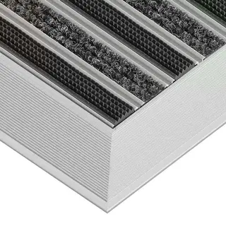 Clean Ryps - Rubber 60 x 90 cm - wycieraczka aluminiowa z profilem najazdowym 12 mm czarny
