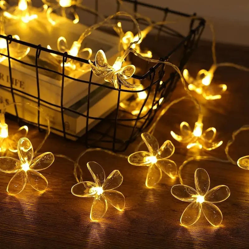 ŁAŃCUCH ŚWIETLNY KWIATY WIŚNI 3M 20 LED NA BATERIE WODOSZCZELNY