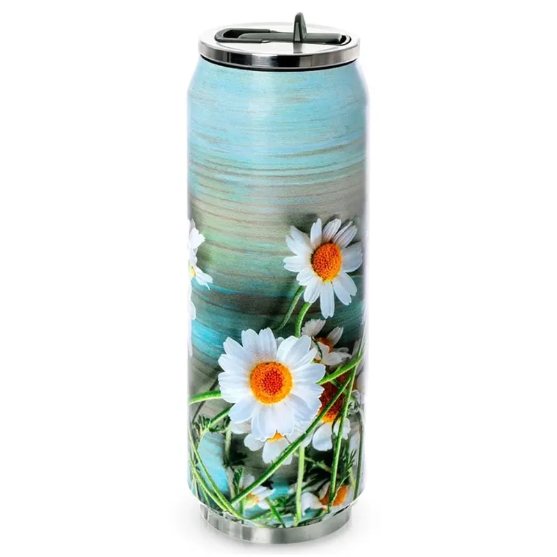 Kubek termiczny puszka kwiaty 500 ml