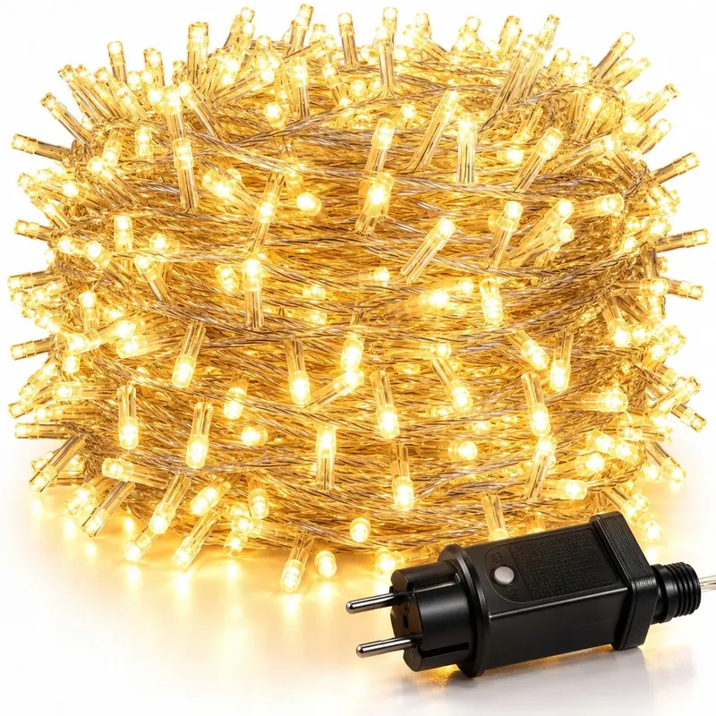 Lampki choinkowe 100m 1000 LED ciepła biel 8 trybów IP44 GlobaLink