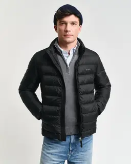 Gant Kurtki Męskie Z Kołnierzem Ze Stójką Regular Fit Czarne