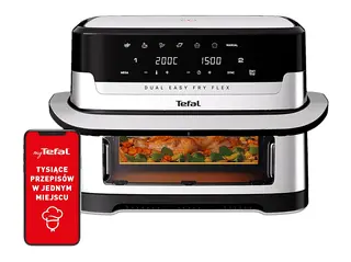 Frytkownica beztłuszczowa Air fryer TEFAL EY922DE0 Flex Dual Easy Fry 9 L Srebrny