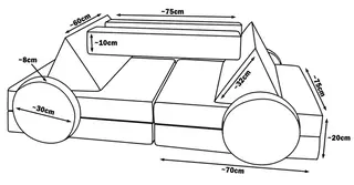 WIELOFUNKCYJNA SOFA MODUŁOWA DLA DZIECKA, PLAC ZABAW, KLOCKI PIANKOWE – RÓŻ
