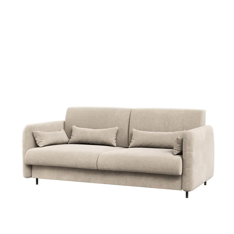 Sofa Bed Concept BC-35 do półkotapczanu BC-13 | 204x74X93 cm | Biały Połysk | Beżowy | do małych pomieszczeń | kompaktowa | wygodna