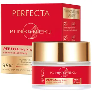 Perfecta Klinika Wieku Peptydowy krem wygładzający na dzień 70+ z witaminą C i czerwoną algą 50 ml