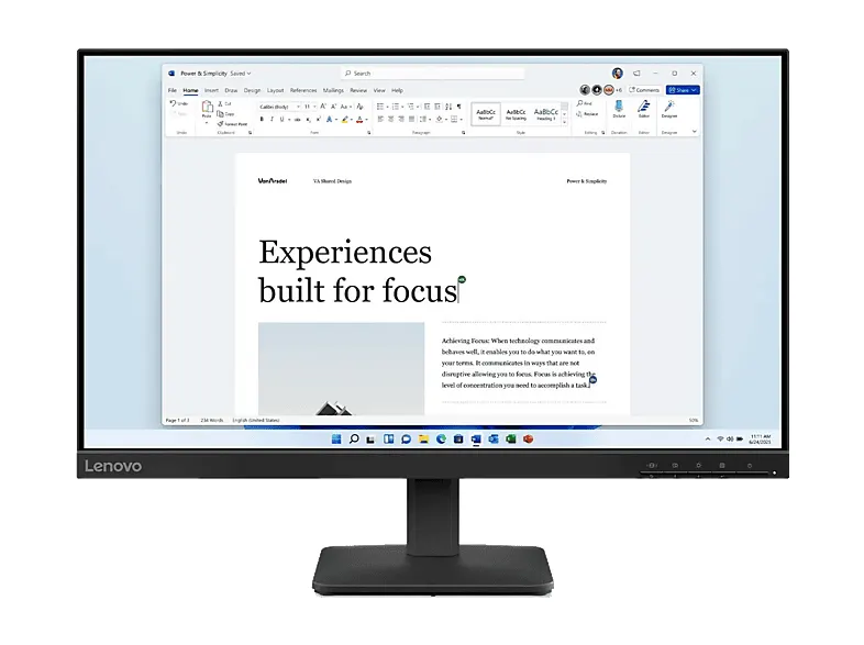 Monitor LENOVO L24-4E 23.8 FHD IPS 4ms 100Hz Czarny