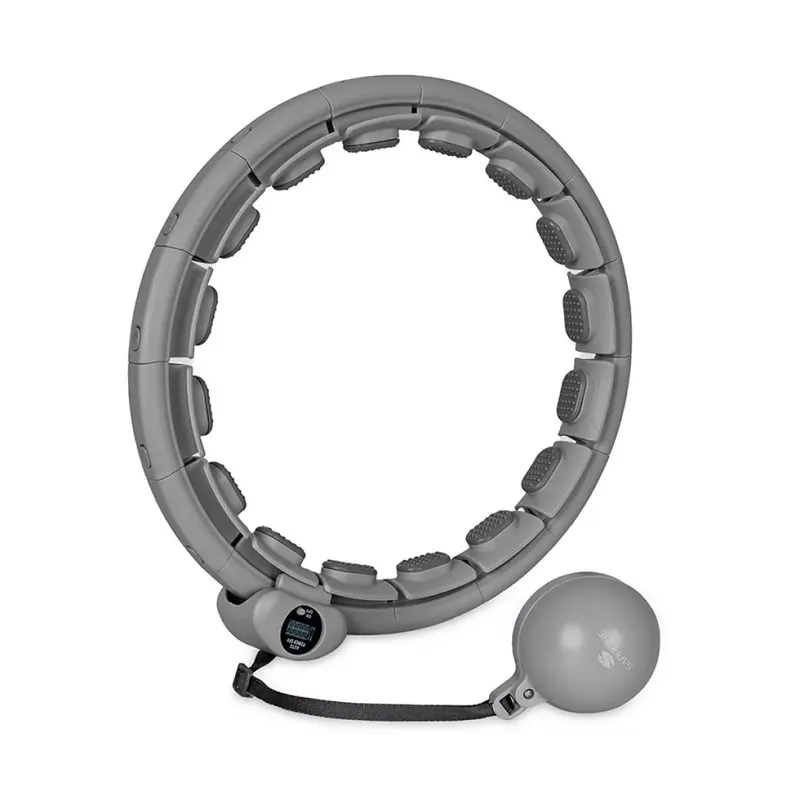 Hula hop z licznikiem, wypustkami i obciążnikiem Sapphire SG-067 - szare