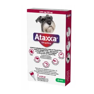 ATAXXA 1250mg/250mg (10-25 kg) - krople na pchły i kleszcze dla psa - 1x2,5ml