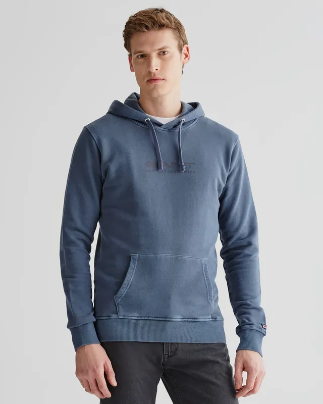 Gant Bawełniana Bluza Męska Z Kapturem Regular Fit Granatowa