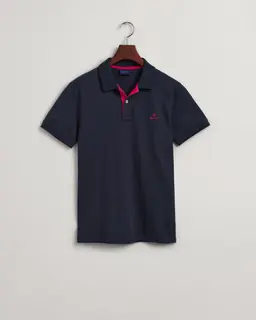 Gant Polo Męskie Z Krótkim Rękawem Slim Fit Granatowe