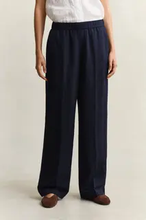Gant Spodnie Damskie Relaxed Fit Granatowe