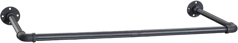Wieszak na ubrania 120 cm czarny mat stal nierdzewna minimalistyczny