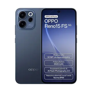 Smartfon OPPO Reno 15 FS 8/512GB 6,57” 120Hz 5G Granatowy