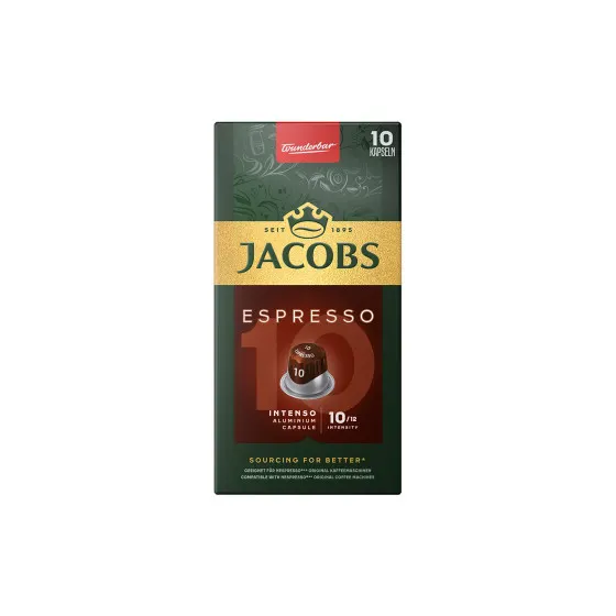 Kawa w kapsułkach JACOBS Espresso 10 Intenso do ekspresów Nespresso®, 10 sztuk.