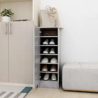 Szafka na buty, szarość betonu, 32x35x92 cm, płyta wiórowa