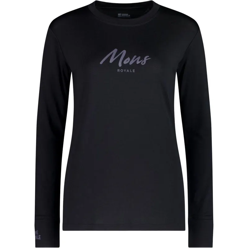 Mons Royale Yotei Merino Classic Long Sleeve, koszulka termoaktywna, damska, czarna