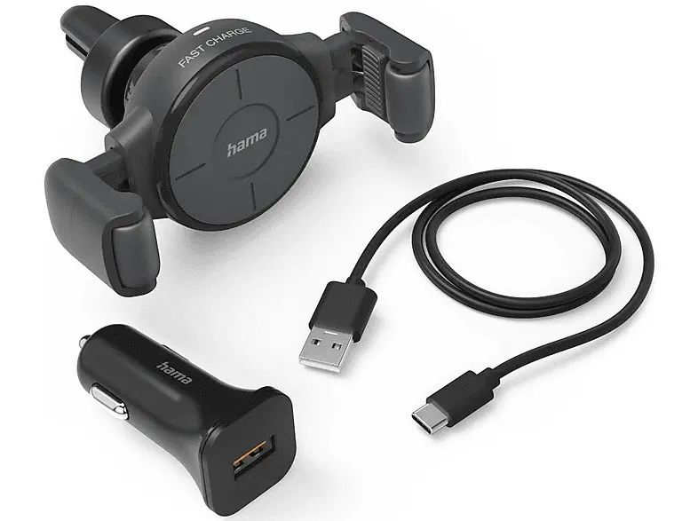 Uchwyt samochodowy z ładowarką indukcyjną HAMA FC 10 Flex Set 10W Czarny