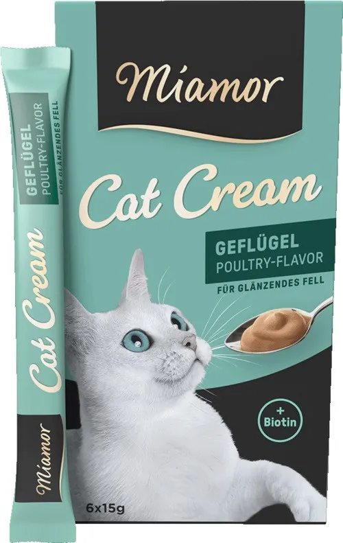 MIAMOR Cat Cream Pasta z drobiem Box - przysmak dla kota - 6x15g