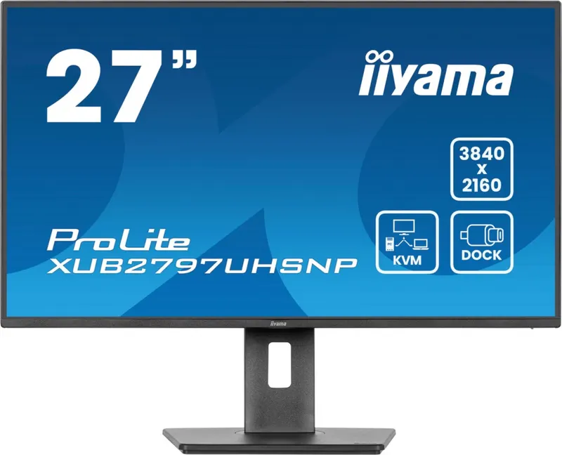 IIYAMA Monitor 27 cali XUB2797UHSNP-B1, 4K, IPS, DP, HDMI, USB-C, Pivot, HAS /5y/