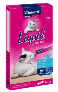 VITAKRAFT Liquid Snack Łosoś - przysmak dla kota - 6 x 15 g