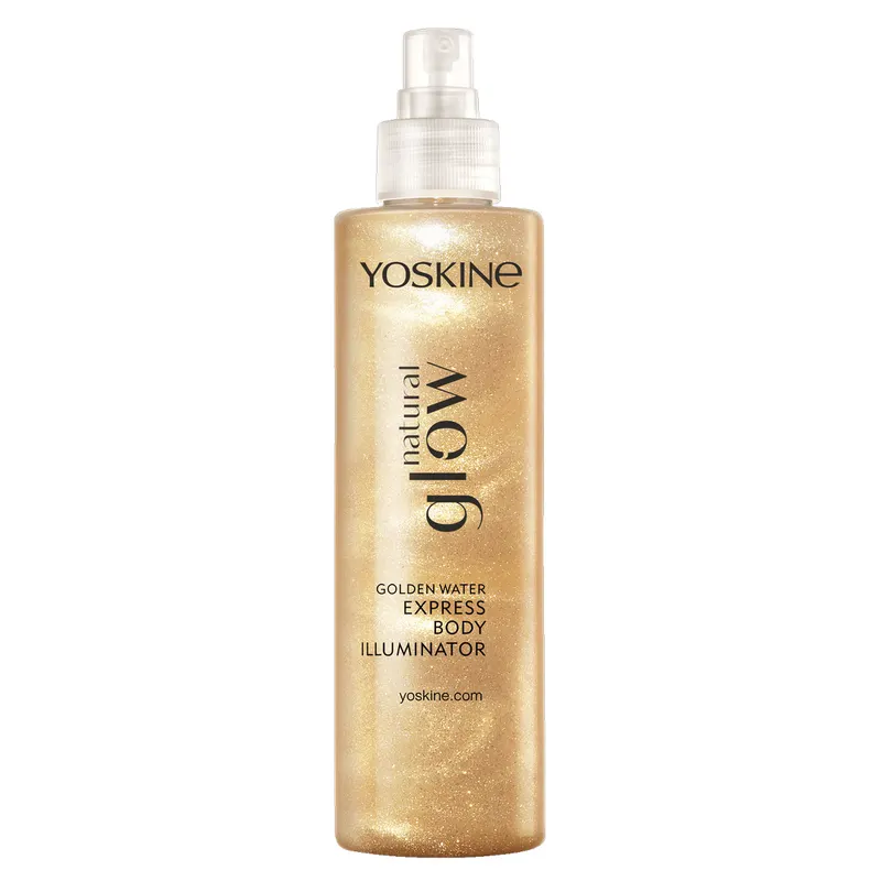 Yoskine Natural Glow mgiełka do ciała ze złotymi drobinkami, propanediolem, zapachem kokosa i wanilii 200 ml