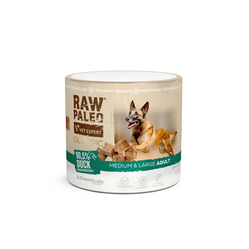 VETEXPERT Raw Paleo Olympic Duck Medium Large Mono - przysmak dla psa - 90g