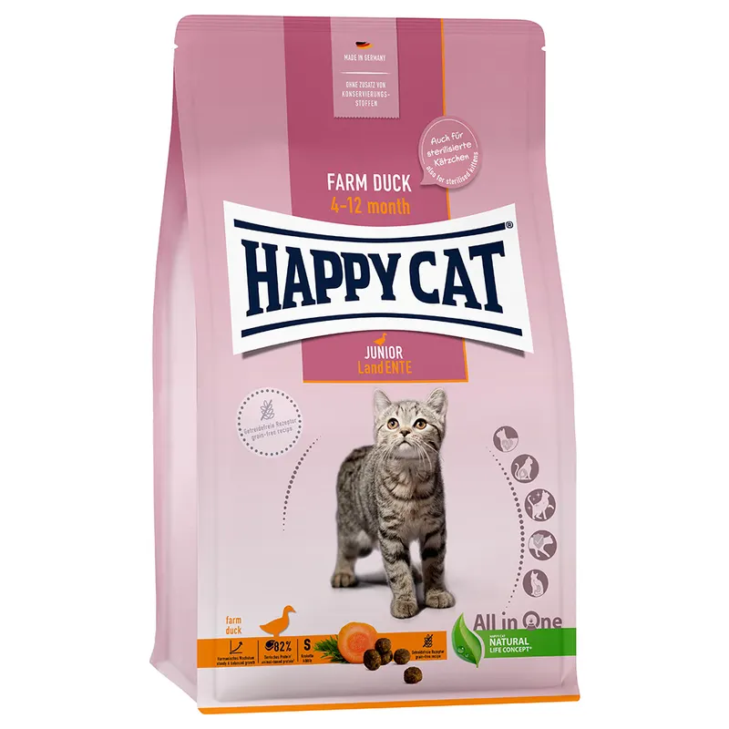 Happy Cat Supreme Junior, kaczka wiejska - 1,3 kg