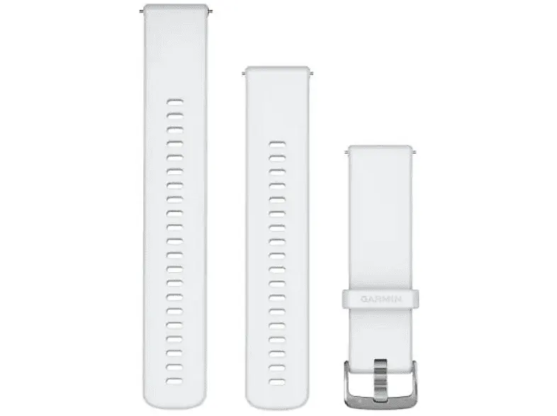 Pasek do zegarka GARMIN z mechanizmem szybkiego odłączania 22 mm Silikonowy Biały zapięciem w kolorze srebrnym 010-13256-20