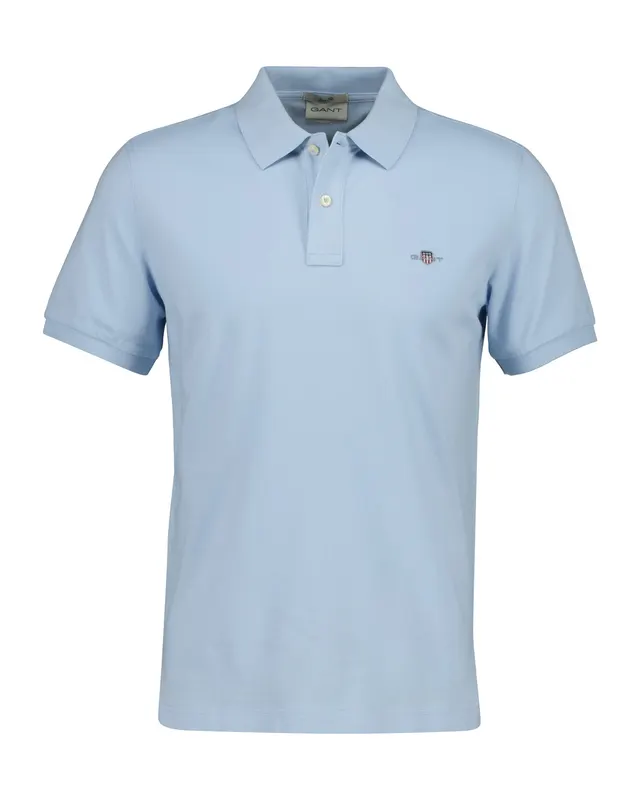 Gant Bawełniana Polo Męska Z Kołnierzykiem Polo Z Krótkim Rękawem Slim Fit