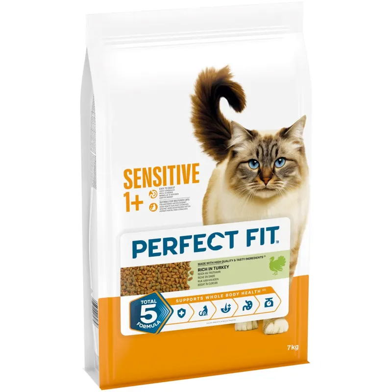 Perfect Fit Sensitive 1+, z indykiem - 7 kg