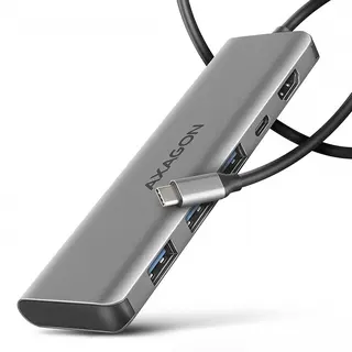 AXAGON HMC-5H Wieloportowy hub USB-C 5w1, 5Gbps, 3x USB-A, HDMI 4K/30Hz, PD 100W, kabel 1 m