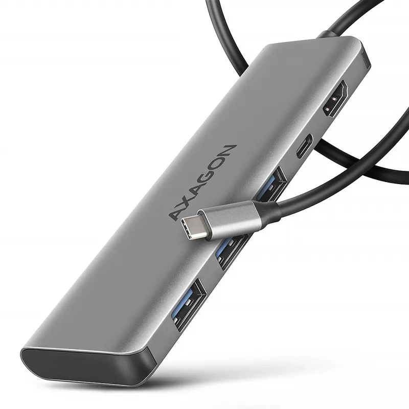 AXAGON HMC-5H Wieloportowy hub USB-C 5w1, 5Gbps, 3x USB-A, HDMI 4K/30Hz, PD 100W, kabel 1 m