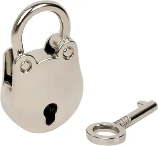 MINI KŁÓDKA OZDOBNA Z KLUCZEM SREBRNA 3,8 CM DEKORACYJNA