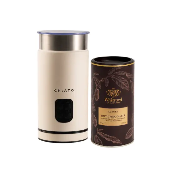 Zestaw spieniacza do mleka CHiATO milkPLAY White i gorącej czekolady Whittard of Chelsea Luxury