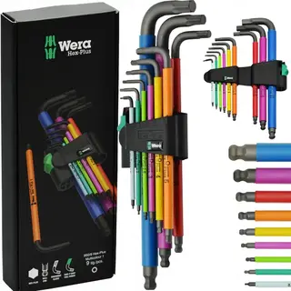ZESTAW KLUCZE IMBUSOWE IMBUSY Z KULKĄ 1,5-10mm WERA MULTICOLOUR 05073593001