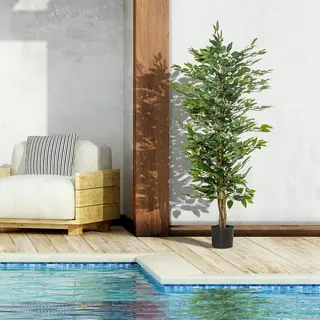 Duże sztuczne drzewo figowe 150 cm, sztuczne drzewo, sztuczna roślina, plastikowe sztuczne rośliny w doniczce, realistyczna sztuczna roślina do salo..