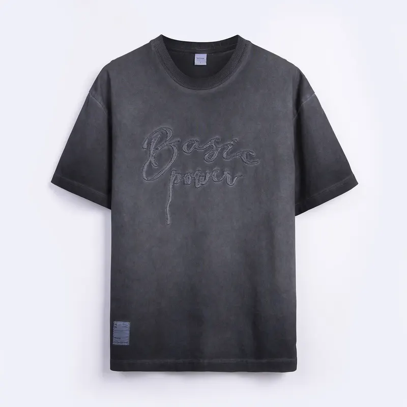 American retro 300g heavy-duty pure cotton gradient short sleeved T-shirt for men's summer base, foreign trade men's T-shirt
