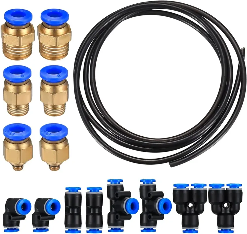 WĄŻ PNEUMATYCZNY PU 10 M 6MM ZŁĄCZKI PUSH TO CONNECT 8 SZT