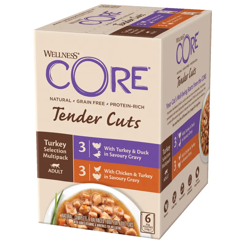 Wellness Core Tender Cuts, 6 x 85 g - Wybór z indykiem